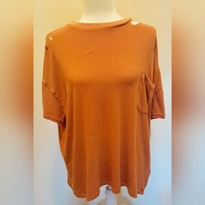 Women's Size Medium We The Free Rust Orange Pocket Tee